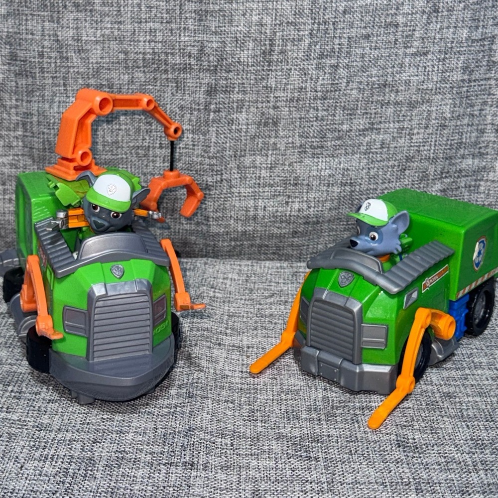 Paw Patrol Rocky Recycling Truck Toy Set 2 Vehicles Tugboat 2 Figures